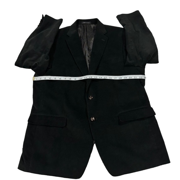 Ralph Lauren Black Corduroy Sport Coat Two Button Jacket Sz 44L 100% Cotton Suit - Picture 12 of 16